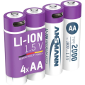 Ansmann Li-Ion Akku Mignon/AA, 4er-Set mit USB-C-Ladebuchse, 1,5 V, 1800 mAh Ansmann Li-Ion Akku Mignon/AA, 4er-Set mit USB-C-Ladebuchse, 1,5 V, 1800 mAh