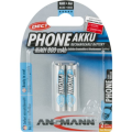 Ansmann Telefon-NiMH-Ersatzakku, ready2use, Micro AAA, 800mAh,HR03, 2er-Pack Ansmann Telefon-NiMH-Ersatzakku, ready2use, Micro AAA, 800mAh,HR03, 2er-Pack